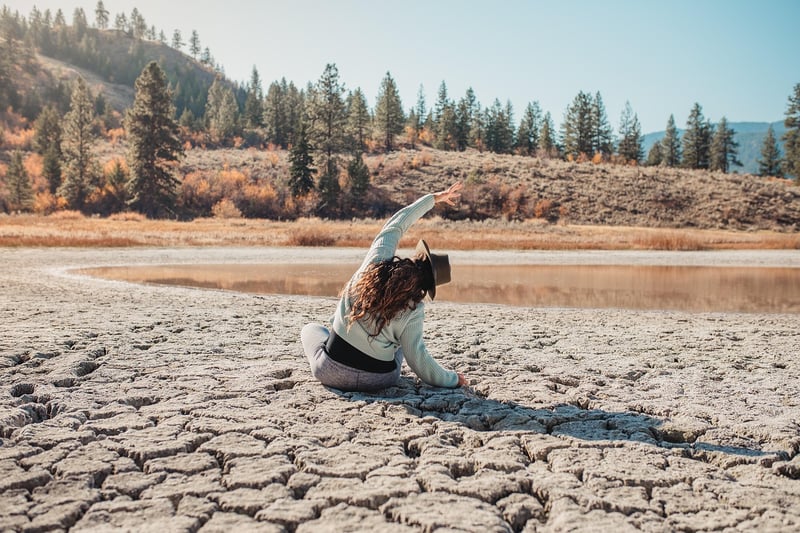 Woman meditating in nature